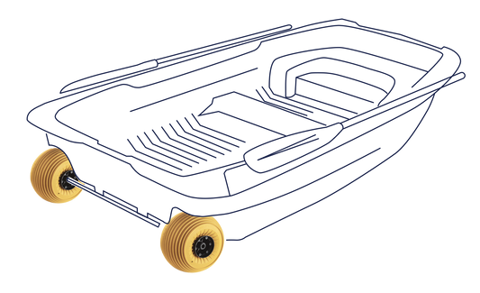 Nautisme : roue pour annexe de bateau et chariot de mise à l'eau d'embarcation légère